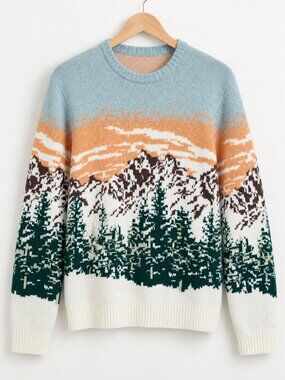 Old Navy SoSoft Scenic Crew-Neck Sweater Men’s XL Blue NWT